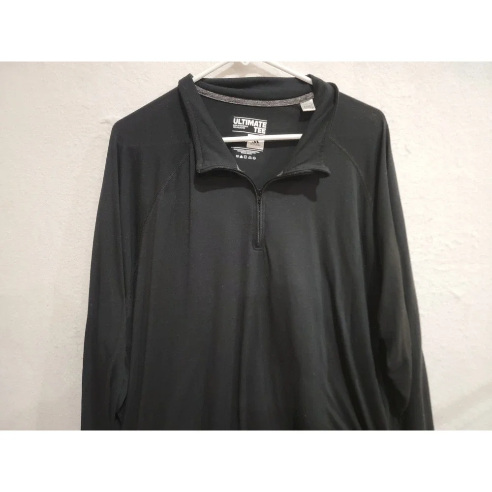 Adidas Ultimate Tee 1/4 Zip Pullover Mens‎ 3XL Black Long Sleeve Training Top